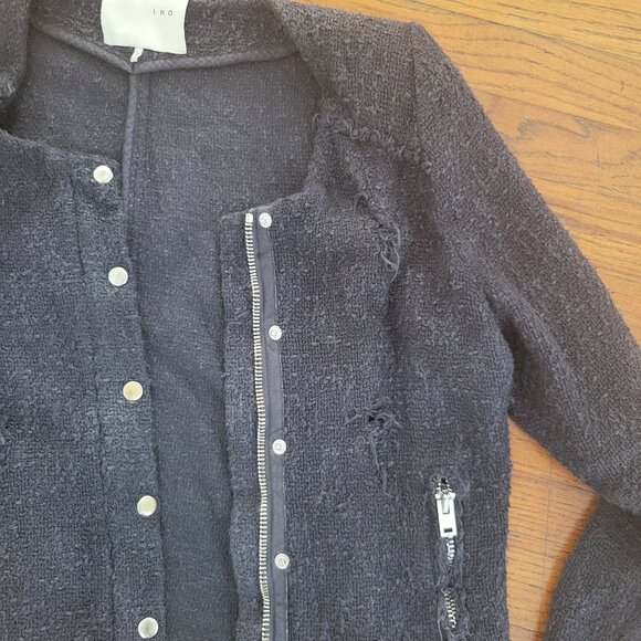 IRO Paris Agnette Women Grey Tweed Blazer sz 2 - Picture 3 of 8